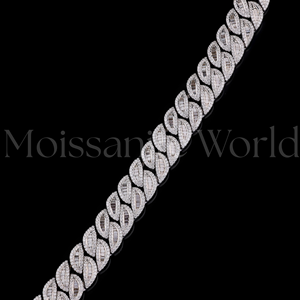 Collar de cadena cubana de plata 925 con moissanita, estilo hip hop, para hombre, disponible a precio mayorista, de exportador indio. - Product Image 3