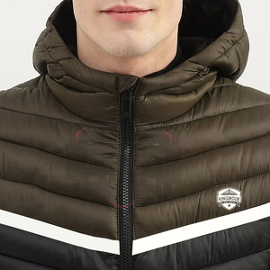 Vestes matelassées d'hiver pour hommes, col montant, logo frontal, écologiques, respirantes, haute qualité, prix bas, service OEM - Product Image 3