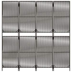 Divisorio e divisorio a 4 pannelli grigio in Rattan - Product Image 5