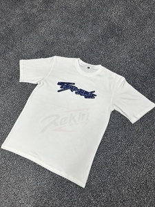 T-shirts personnalisés pour hommes 100 % coton, coupe épaules tombantes avec broderies en satin sur mesure, nouveau style 2026, look premium - Product Image 4