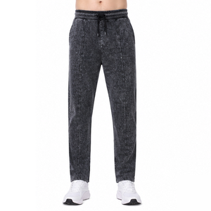 Custom Acid Wash Jogger Trousers Cotton <b>Vintage</b> Washed <b>Pants</b> Loose Fit Casual Streetwear Unisex Wholesale Apparel Manufacturer - Product Image 1