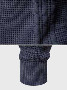 เสื้อสเวตเตอร์คอกลมลายเคเบิ้ลสำหรับผู้ชาย ดีไซน์ทันสมัยและอบอุ่น ผลิตจากผ้าฝ้ายถัก เหมาะสำหรับฤดูใบไม้ร่วง/ฤดูหนาว มีไซส์พลัสไซส์ให้เลือกหลายขนาด - Product Image 4