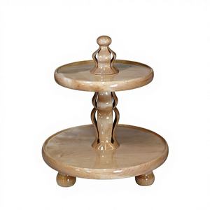 Support à cupcake indien rond en bois à 3 niveaux Design unique Outils de gâteau en gros naturels du fabricant et des exportateurs - Product Image 3