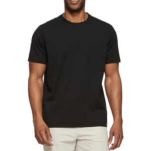 T-shirts pour hommes à col rond en coton et polyester respirant de haute qualité, style streetwear, manches courtes, couleur unie, t-shirt uni doux - Product Image 3