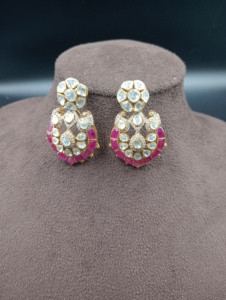Luxury Gold Plated Studs <b>Chandelier</b> Earrings <b>Crystal</b> Rhinestones Pink Flower Design Women's Wedding Gift Jewelry Handmade - Product Image 6