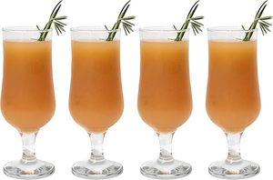 Juego de 4 vasos de cristal para cóctel Pina Colada, vasos de 405 ml para bebidas, cervezas, bebidas frías, jugos, batidos, regalos - Product Image 3