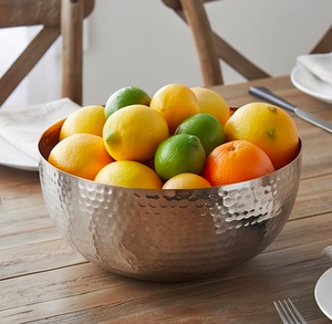 Bol en métal martelé fait main, intérieur en cuivre, design moderne, vaisselle pour offrir et pour la cuisine - Product Image 4