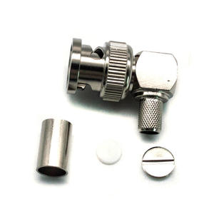 Conector RF BNC Macho de Ángulo Recto Tipo Crimp para Cable Coaxial RG58 de 50 Ohmios, Conector de Codo de Latón Macizo para Comunicación Inalámbrica - Product Image 3