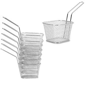Mini passoire à frites en acier inoxydable avec long manche |   Panier de service pour friture, compatible lave-vaisselle, ustensile de cuisine - Product Image 2