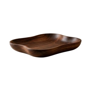 Bandeja de Servir Decorativa de Madera de Nogal Ondulada Hecha a Mano, con Logotipo Personalizado, Duradera, Ecológica, Apta para Lavavajillas y Contacto con Alimentos - Product Image 1