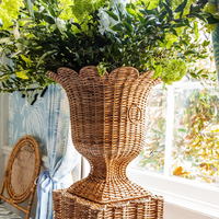 Vase en rotin et résine fait main KV NATURAL HOME pour décoration de maison, style ferme, jardin, mariage, plantes séchées