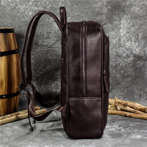 Sac à dos en cuir véritable de qualité supérieure, style vintage, souple, avec sangle réglable, fermeture à glissière et fermoir, unisexe, multifonctionnel - Product Image 4