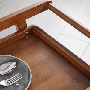 Chariot de rangement de cuisine en bois SINTERIOR à double niveau, organisateur roulant pour un rangement optimisé et un gain de place dans les maisons modernes - Product Image 2