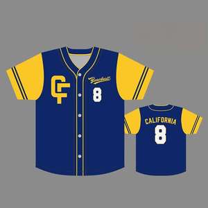 Camiseta de Softbol Personalizada Sublimada en Malla de Poliéster, Transpirable, de Secado Rápido, con Dos Botones, Camiseta de Béisbol Lisa - Product Image 2
