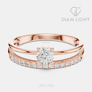 Bague empilable certifiée IGI, diamant de laboratoire 0,25 carat, or blanc 14 carats, couleur F+, clarté VS+, bague de mariée délicate pour femme, bijoux - Product Image 3