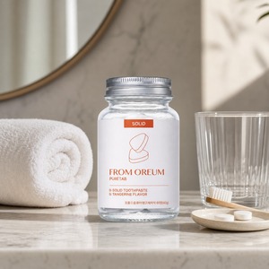[FROM OREUM] Articles de toilette pour chambre d'hôtel, dentifrice solide saveur mandarine de Jeju, 60 comprimés pour la salle de bain des clients d'hôtel - Product Image 4