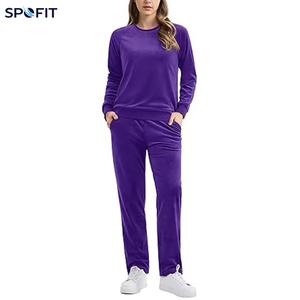 Women's Cozy Fleece Pullover <b>Lounge</b> <b>Set</b> Soft Cotton Casual <b>Two</b> <b>Piece</b> Tracksuit for Autumn Winter Daily Wear - Product Image 2