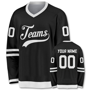 Custom Winter Ice Hockey Jersey Teams V Neck Half Sleeve Mesh Breathable Digital Print Front Logo Unisex Adult Sport Apparel - Product Image 2