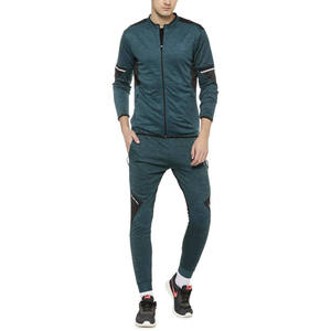 Ensemble de jogging sportif pour homme, col montant zippé, séchage rapide, couleur unie, tenue décontractée printemps - Product Image 1