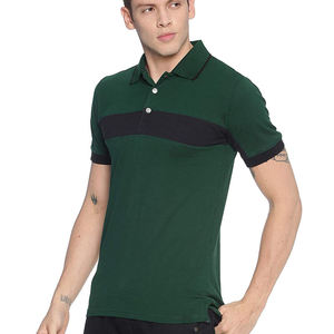 Nouveaux polos pour hommes, vert, 100% coton, design à rayures noires, manches courtes, motif uni, tissu en soie, pour hommes - Product Image 4