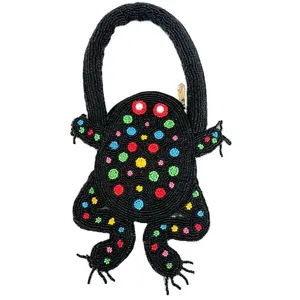 Sac exclusif fait à la main fournisseur conçu dessin animé grenouille en forme de sac multi-couleurs sacs à main de haute qualité chez les filles