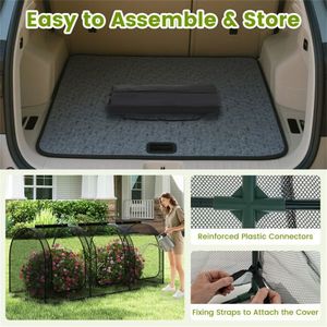 Serre de protection pour plantes en maille de nylon haute densité verte 108"x48"x47" avec porte zippée pour légumes et jardinage - Product Image 6