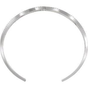 2 Carats Round LAB - GROWN Diamond Cuff Bracelet <b>Solid</b> White <b>Gold</b> 14K Jewelry - Product Image 1
