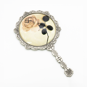 MACY BEAUTY KOREA Vintage Silver Floral Handheld <b>Mirror</b> Retro Embossed Metal <b>Makeup</b> <b>Mirror</b> High Quality Eyelash Extension Tool - Product Image 6