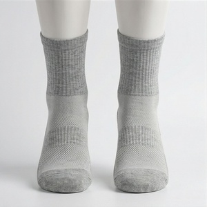 Gray Ankle <b>Socks</b> Breathable Knitted Cotton Polyester Spandex <b>Running</b> Sports <b>Socks</b> for Adults Summer Thin Solid Style - Product Image 1