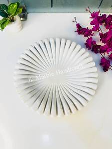 Handmade Polished White Marble Inlay Urli Bowl Circular Flower Pattern Antique Imitation Decorative Wedding Centerpiece Home - Product Image 4