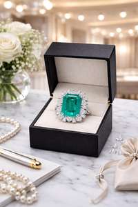 Bague de fiançailles classique en émeraude naturelle taille émeraude, en argent sterling 925, pour femme, toutes tailles, idéale pour les promesses et les festivals - Product Image 2