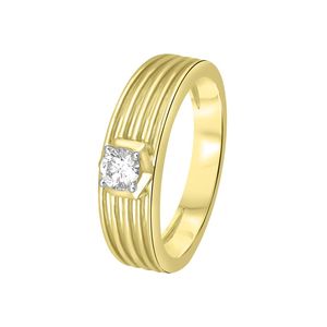 แหวนผู้ชายหรูหราทรงกลมประดับเพชรเลี้ยงในห้องปฏิบัติการ ทองคำขาว 14K ลายริบบิ้น - Product Image 1