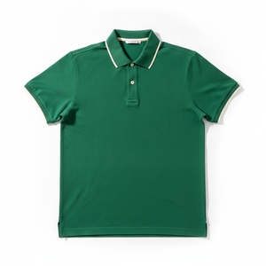 Polo à manches courtes pour homme, 100% coton piqué, anti-rides, style décontracté, couleur unie, coupe classique - Product Image 1