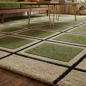 Tapis moderne à carreaux verts, moelleux et doux, pour salon, chambre, chambre d'enfant, décoration intérieure, style géométrique - Product Image 5