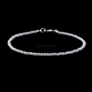 Natural Crystal Quartz Round Beaded Bracelet Healing Crystal Quartz Micro Faceted Gemstone Bracelet Jewelry For Women Gift Bulk - Product Image 2