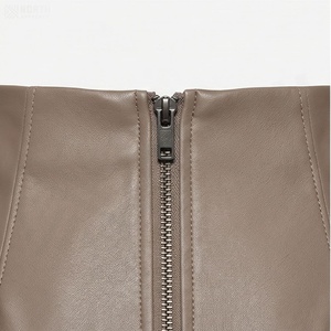 Women High Waist Faux Leather Mini Pencil <b>Skirt</b> Solid Color <b>Tight</b> Fit Minimalist Style All Seasons Wear - Product Image 4