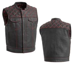 Gilet de sécurité pour moto en cuir véritable coupe-vent, respirant, grande taille, pour hommes, fabriqué sur mesure au Pakistan - Product Image 1