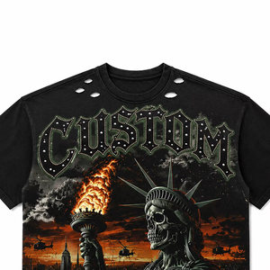 T-shirt personnalisé Glory, imprimé DTG effet vieilli, 100% coton, qualité premium, avec strass, manches courtes, unisexe, pour un usage décontracté - Product Image 5