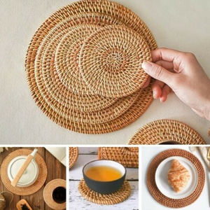 Premium Round Rattan <b>Placemat</b> - 25cm 35cm Handcrafted Woven <b>Table</b> Accessory Made in Vietnam - Product Image 3
