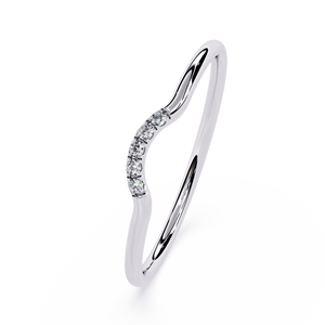 Bague en or blanc pour femme, diamant rond taille brillant, alliance de fiançailles minimaliste, diamants naturels couleur G - Product Image 2