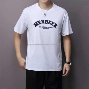 เสื้อยืดแขนสั้นสำหรับผู้ชายเทรนด์ฤดูร้อนคุณภาพสูงเสื้อครึ่งแขนพิมพ์ลายตัวอักษรทรงเข้ารูปใหม่ - Product Image 4