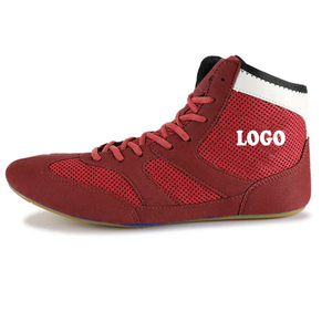 Chaussures d'entraînement de boxe et de lutte professionnelles, respirantes, antidérapantes, pour hommes, logo personnalisé imprimé et brodé, cuir véritable, toutes saisons - Product Image 6