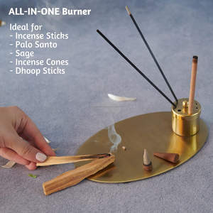 Moderno Porta Incienso Metálico con Recolector de Ceniza para Quemar Varillas y Conos de Incienso de Agarwood - Product Image 4
