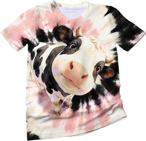 Camiseta de Verano para Mujer, Nueva Moda, Tie Dye, Estampado Personalizado, 100% Algodón, Cuello Redondo, Tela Oxford Ecológica - Product Image 2
