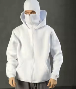 Nouveau design 2025 – Sweat à capuche balaclava zippé personnalisé 450 g/m² pour homme – Hoodies Ninja en coton uni de haute qualité pour homme – Style streetwear - Product Image 6