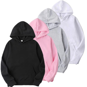 <b>Pink</b> Hooded <b>Sweatshirt</b> Regular Fit Solid Color Knitted Fabric Casual Style for Adults Autumn Wear - Product Image 3