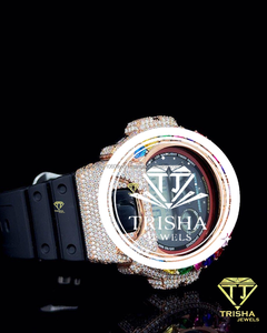 นาฬิกาเพชรโมอิสซาไนต์ VVS ประดับเพชรเรนโบว์แบบ Iced Out ตัวเรือนเงินแท้ 925 นาฬิกาดิจิตอลแบบ Iced Out - Product Image 5