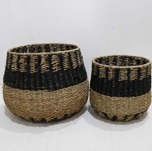 Juego de Macetas Grandes Rústicas de Hierba Marina para Interiores, Porta Plantas, Macetas para Decoración del Hogar - Product Image 2