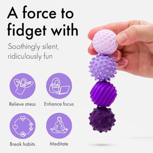Fidget Spinner Magnetico in Silicone con Sfere, Divertente e Antistress per Adulti, con Fossette e Onde Texturizzate, Allevia Stress e Ansia - Product Image 4