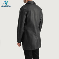 Manteau d'hiver réversible en cuir véritable pour homme, doublure chaude, col classique, style décontracté, professionnel et formel